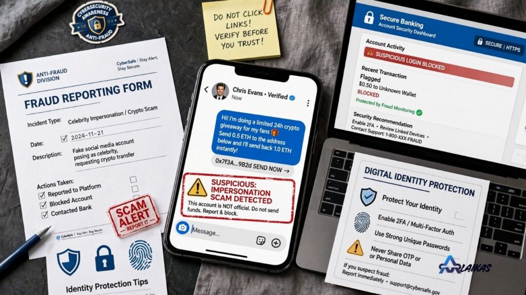 CISR educational resource about celebrity impersonation scams, fraud awareness, and reporting financial scams